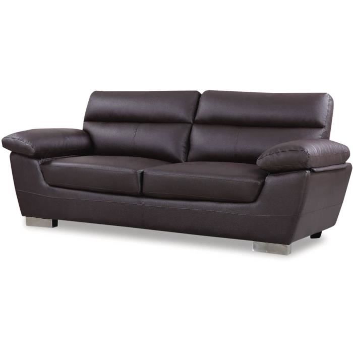 Produit similaire: Canapé fixe en cuir reconstitué et PVC "Dallas" - 210 x 88 x 90 cm - 3 places - Chocolat
