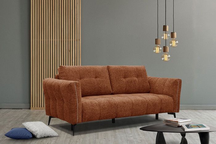 Produit similaire: Canapé droit 3 places tissu marron noix - Kalmer - Contemporain - Design - Ferme - Fixe