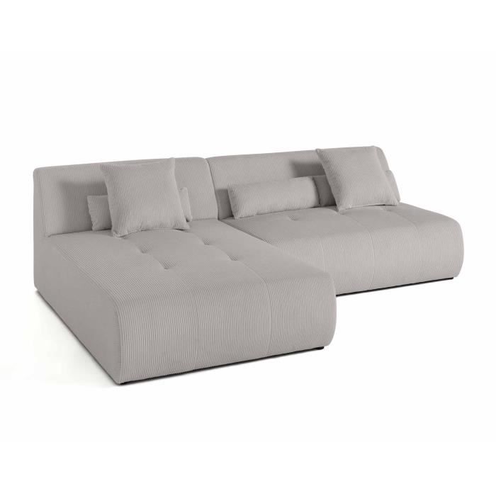 Produit similaire: Onyx - canapé modulable d'angle réversible 4 places - en velours côtelé - Gris clair