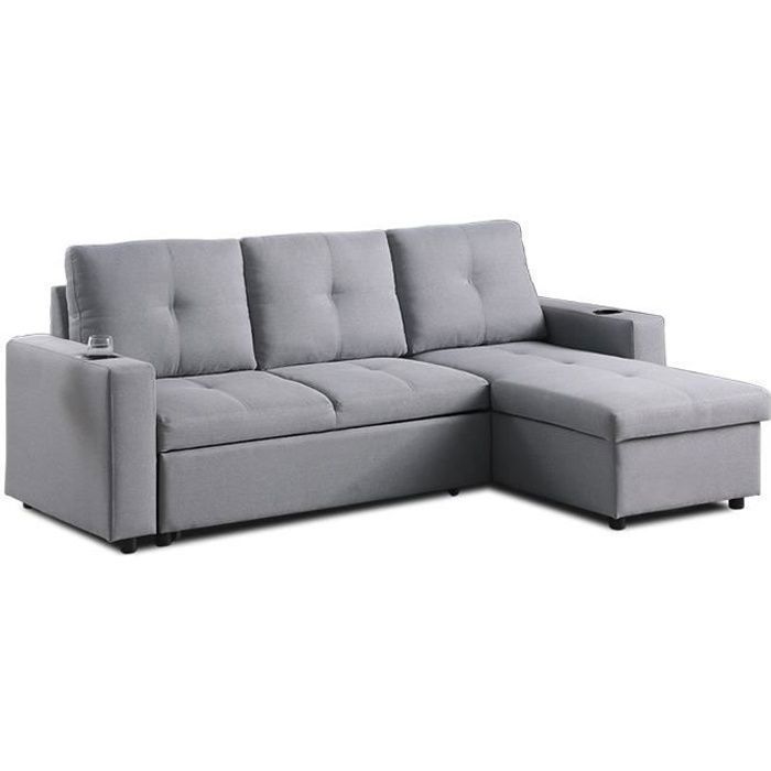Produit similaire: Canapé convertible réversible 3 places gris - Liza
