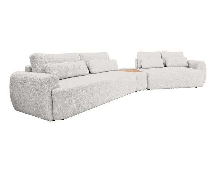 Produit similaire: Mahina - canapé d'angle droit - 5 places avec bout de canapé - convertible avec coffre - en tissu bouclette - Gris clair