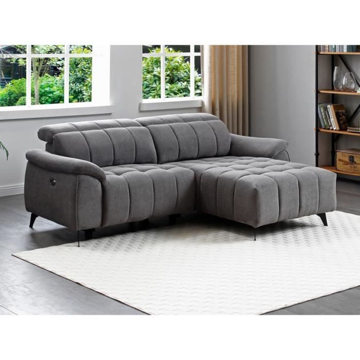 Produit similaire: Canapé CELTIMO - Angle droit relax électrique en tissu texturé gris