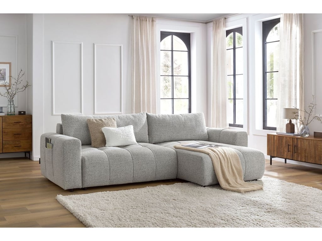 Produit similaire: Canapé d'angle réversible convertible coffre ARSENE gris clair réversible BOBOCHIC 3 places