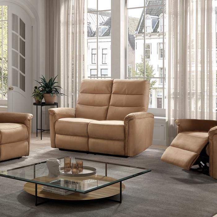 Produit similaire: Canapé Haut dossier 2 places fixes Cognac - LOGEY - L 140 x l 95 x H 107 cm