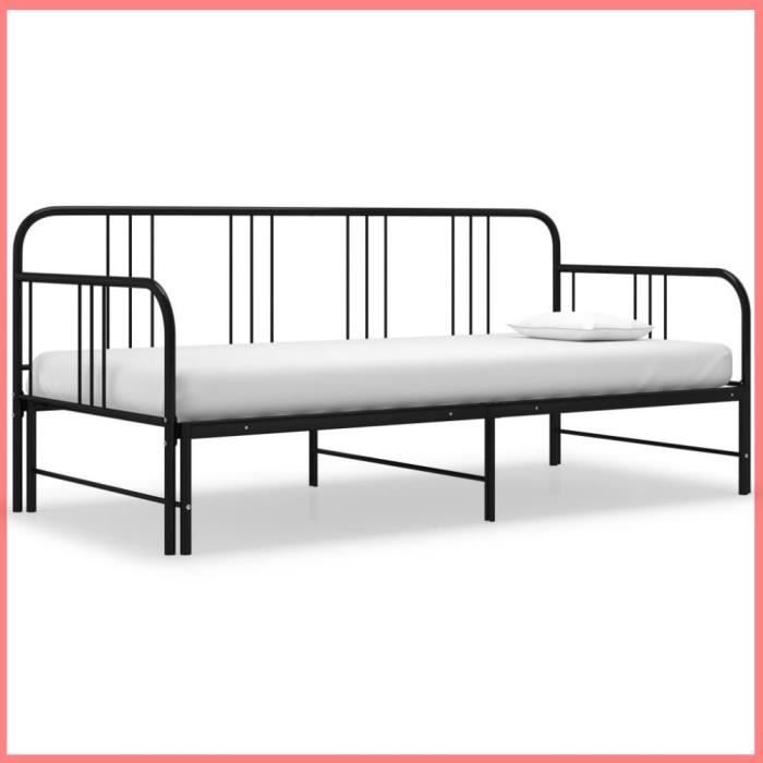 Produit similaire: JIN Cadre de canapé-lit extensible sans matelas Noir Métal 90x200cm