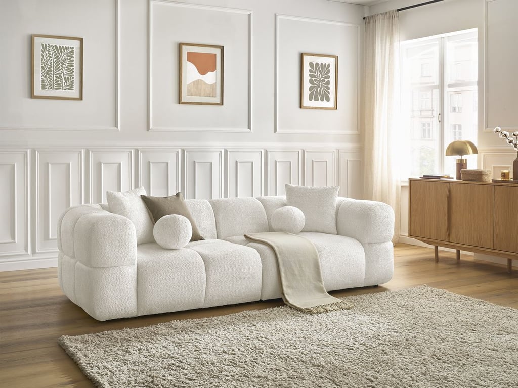 Produit similaire: Canapé droit fixe 3 places CRISTINA blanc BOBOCHIC