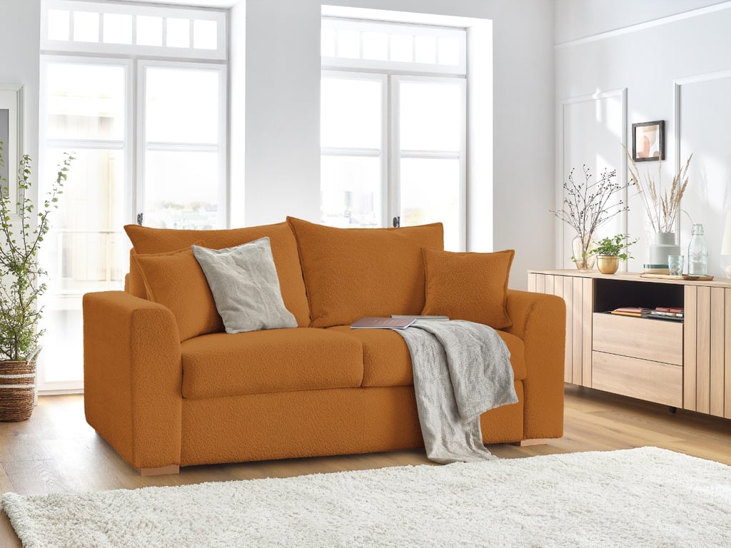 Produit similaire: Canapé droit convertible ouverture express AUGUSTIN tissu bouclette jaune 140x200 BOBOCHIC 3 places