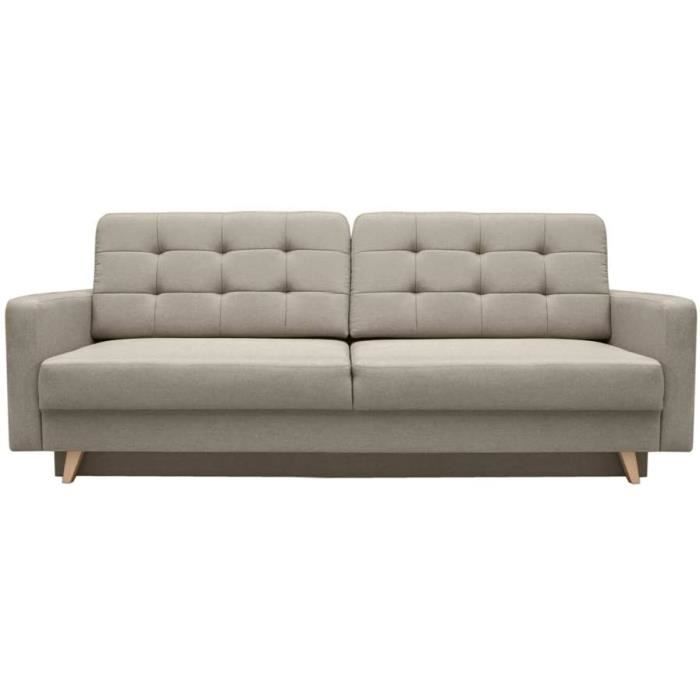 Produit similaire: Canapé Convertible en Velours 3 Places Droit Pique en Tissu Beige Creme Taupe Scandinave Carla