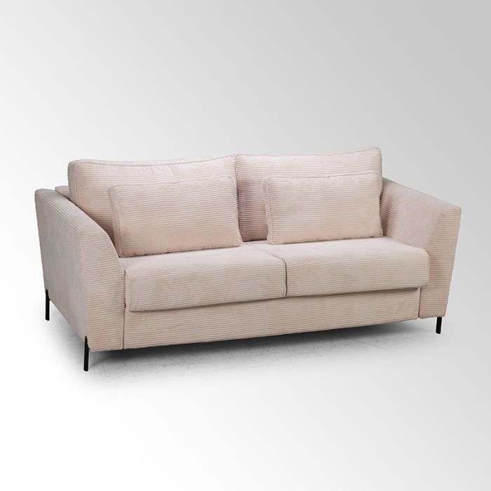 Produit similaire: Canapé convertible 3 places Toledo velours côtelé beige - Beige