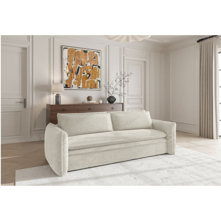 Produit similaire: Canapé Oscar velours côtelé beige 3 places