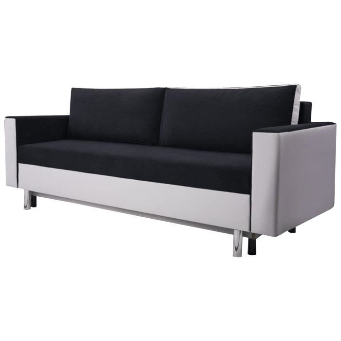 Produit similaire: Canapé-lit, Tablette pour literie, Salon, Lounge, Canapé-lit, Meubles de salon - MONACO (Noir + Blanc - Dot 100 + Soft 17)