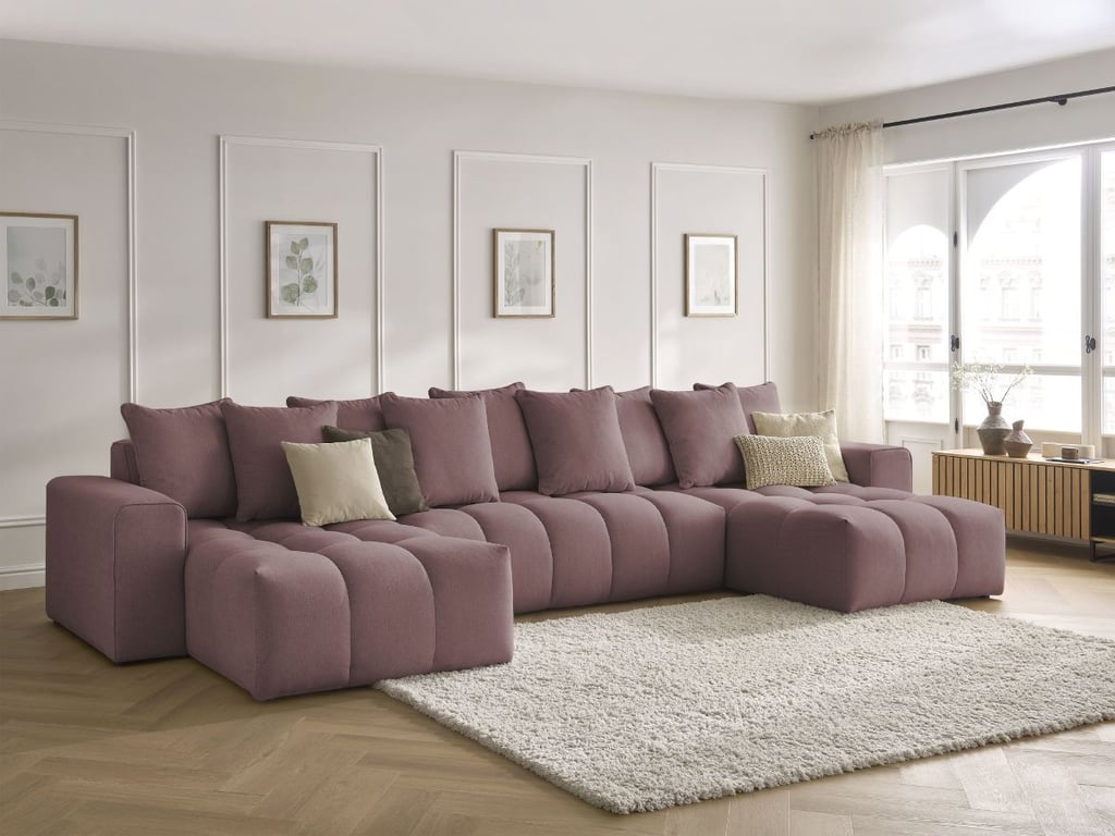 Produit similaire: Canapé panoramique fixe MONT-BLANC tissu chiné rose BOBOCHIC 5 places