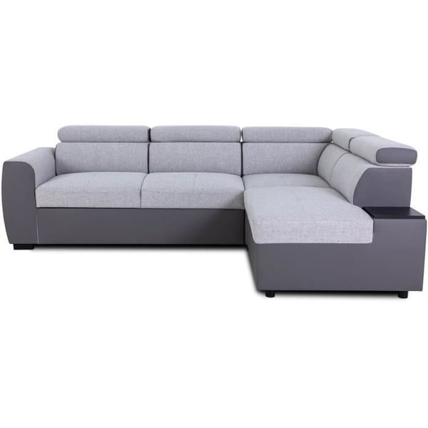 Canapé Kelio 5 places angle tissu anthracite