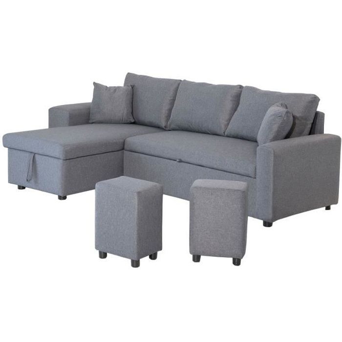 Produit similaire: Canapé d'angle convertible TONY 3 places gris chiné