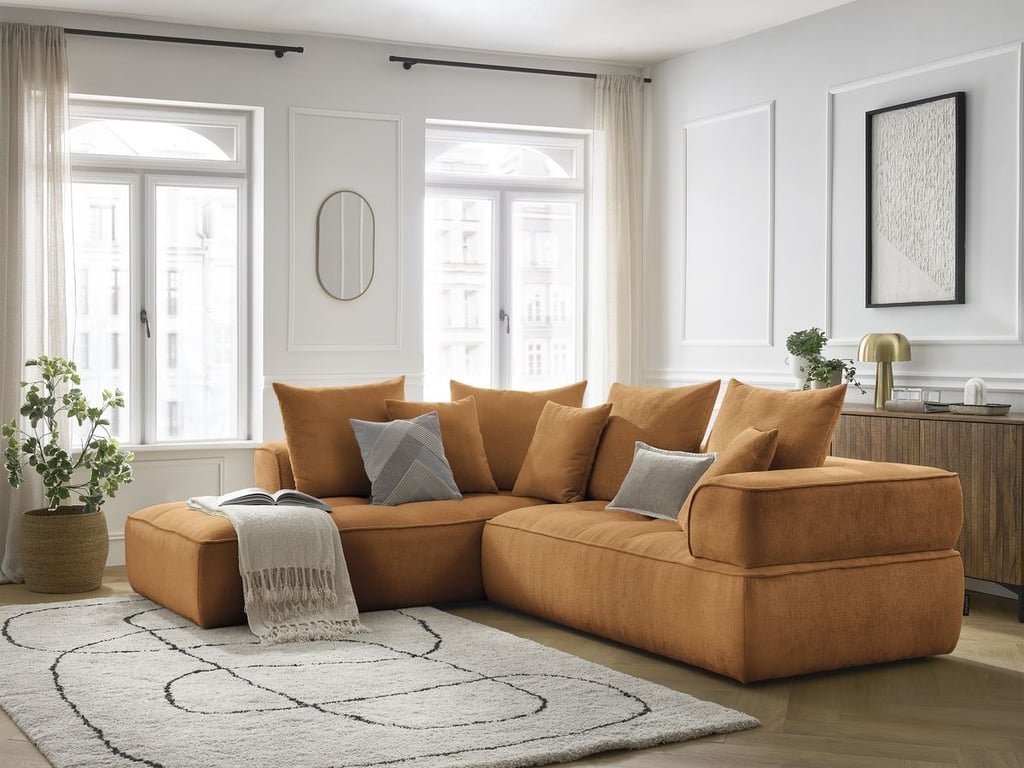 Produit similaire: Canapé d'angle L fixe WHESLEY jaune angle gauche BOBOCHIC 4 places