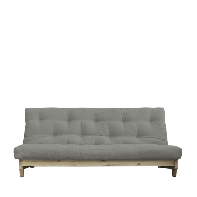 Produit similaire: Canapé convertible en bois naturel et tissu gris 2 places