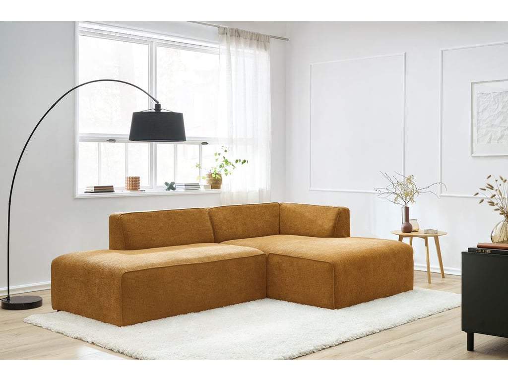 Produit similaire: Canapé d'angle fixe MEGEVE tissu texturé jaune angle droit BOBOCHIC 4 places