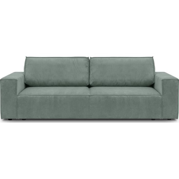 Produit similaire: Canapé 3 places convertible avec coffre de rangement en velours fines côtes bleu clair - Harper New