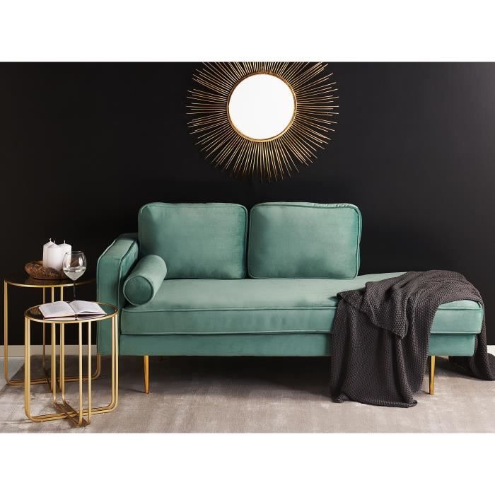 Sofa - Miramas - Velours vert menthe - Cote gauche