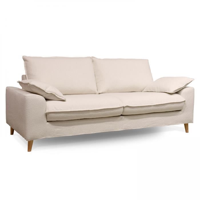 Produit similaire: Canapé en tissu bouclette 3 places Blanc