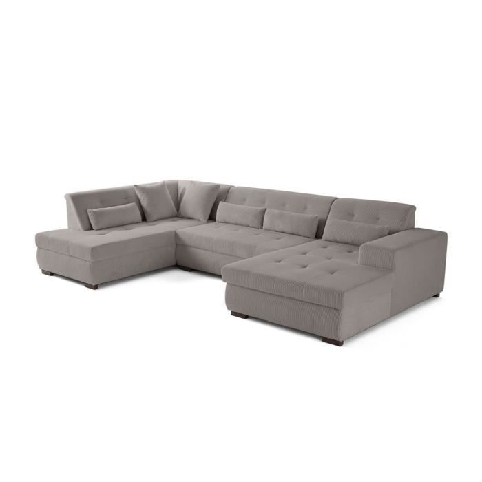 Produit similaire: Vermont - canapé panoramique d'angle gauche - 7 places - en velours côtelé - Gris clair