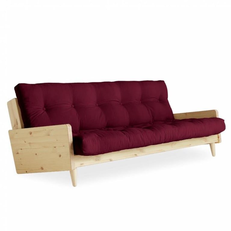Produit similaire: Canapé 3 places convertible INDIE style scandinave futon bordeaux couchage 130*190 cm.
