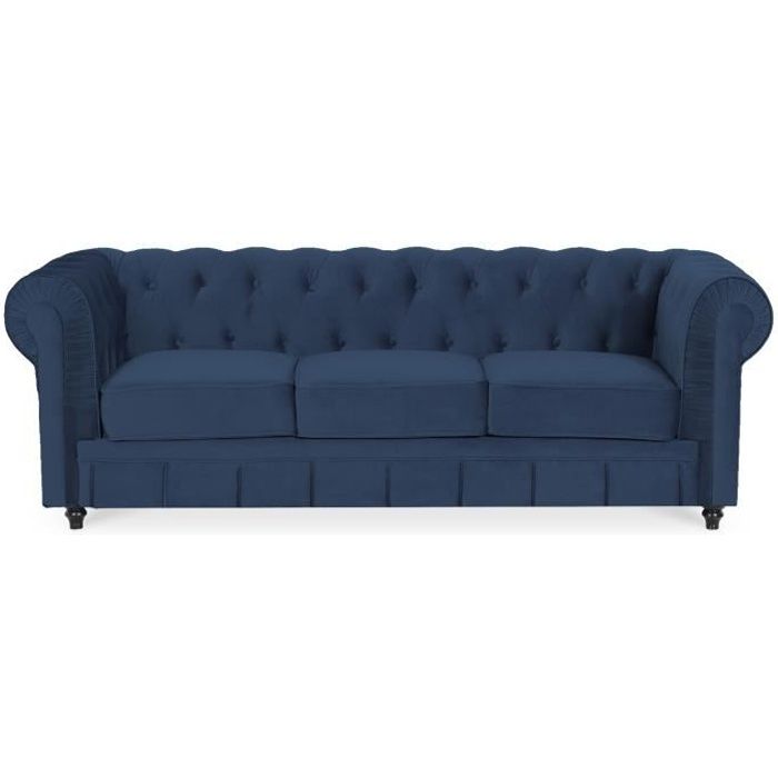 Produit similaire: Canape Chesterfield Velours 3 Places Altesse Bleu foncé