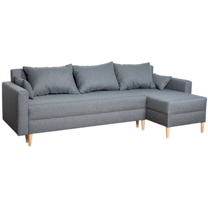 Produit similaire: Canapé d'angle convertible - HAPPY GARDEN - ANTONI - Gris - Style scandinave - Coffre de rangement