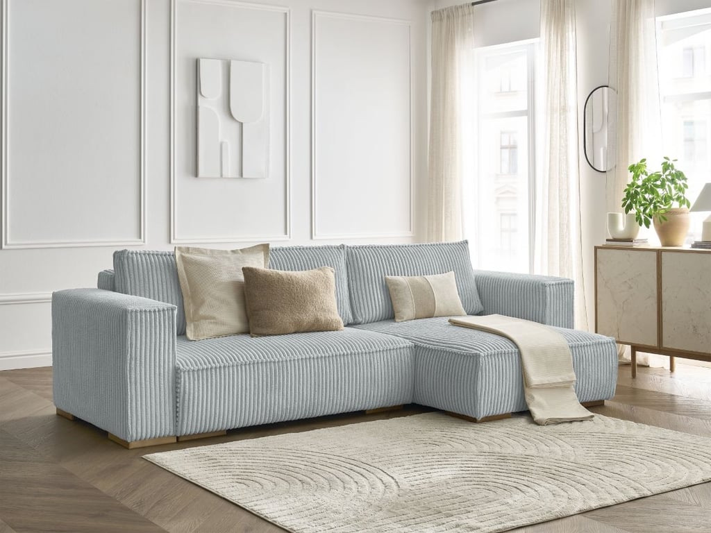 Produit similaire: Canapé d'angle convertible réversible coffre CHELSEA gros côtelé doux gris clair réversible BOBOCHIC 3 places