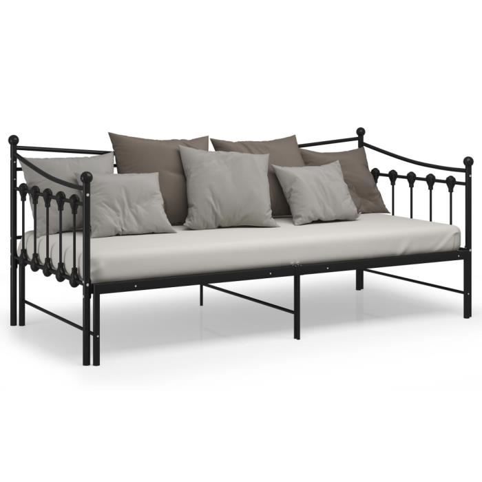 Produit similaire: Canapé-lit extensible ESTINK - Noir - 90x200 cm - A lattes - Contemporain