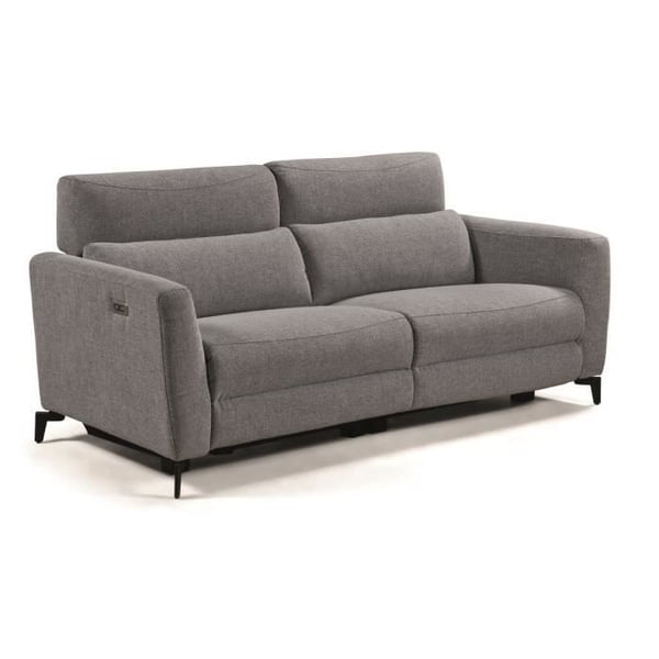 Ensemble canapé de 3 places relax électrique + canapé de 2 places fixes en tissu Gris foncé