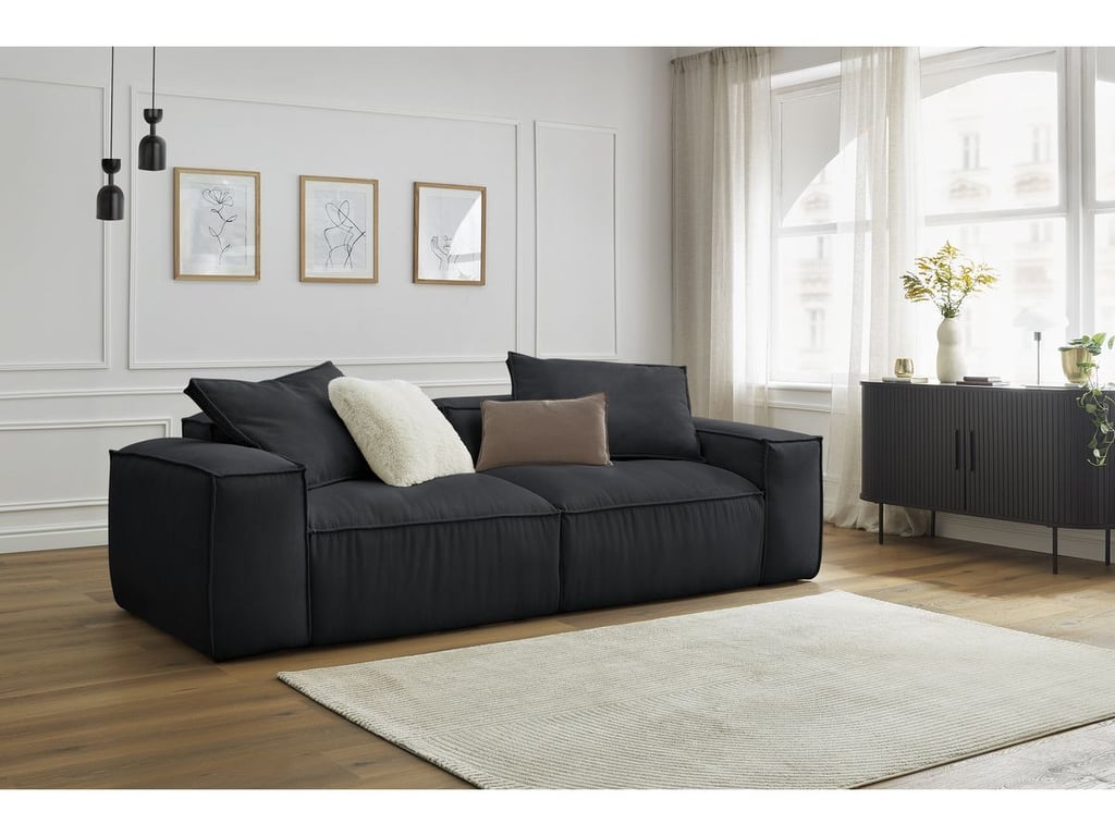 Produit similaire: Canapé droit fixe 3 places ultra moelleux BOHEME velours côtelé noir BOBOCHIC