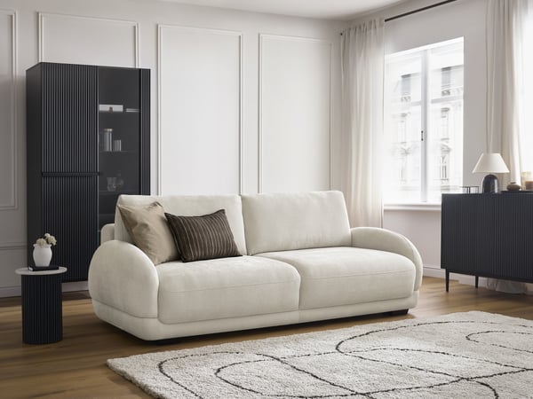 Monica canapé droit convertible coffre 3 places blanc