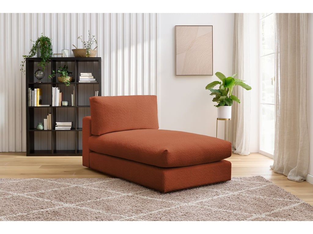 Produit similaire: Paris méridienne pour canapé modulable 1 place tissu bouclette orange