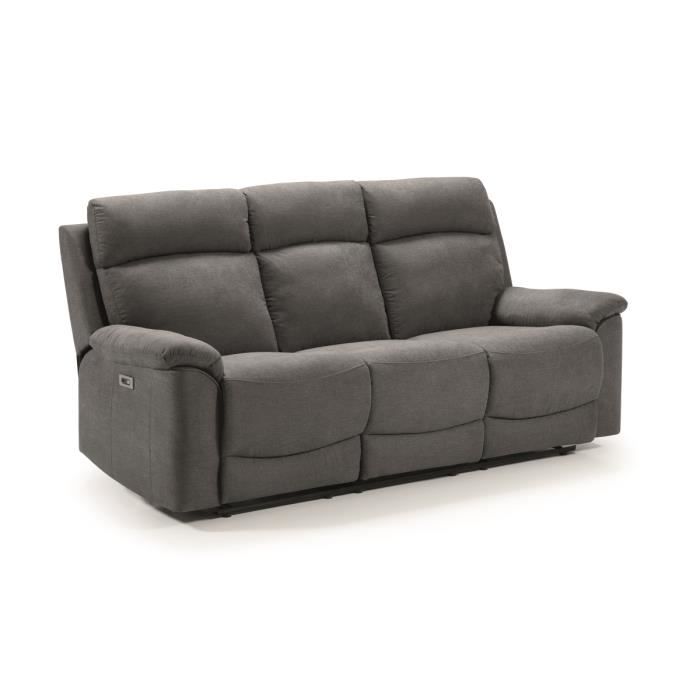 Produit similaire: Canapé de 3 places (2 relax électriques) en tissu couleur Gris foncé - Longueur 192 x Profondeur 87 x Hauteur 99 cm