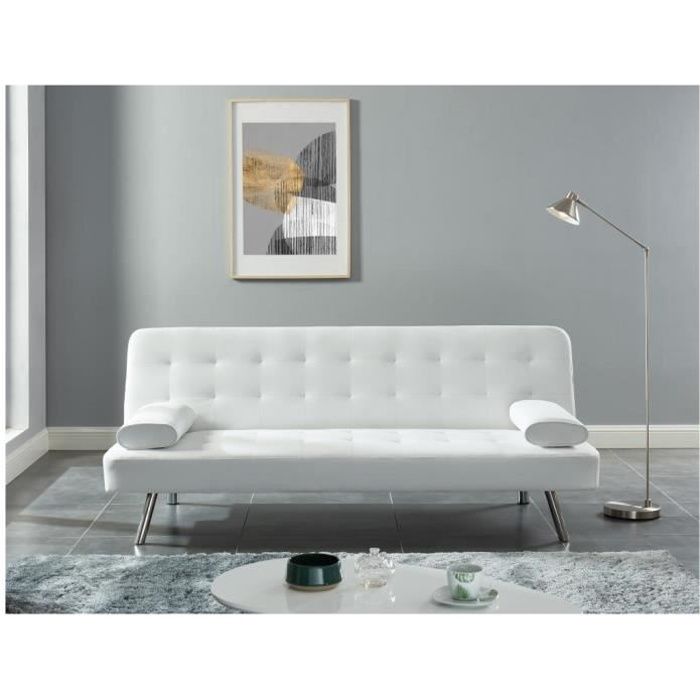 Produit similaire: Canapé convertible en simili blanc - VENTE-UNIQUE - MICHELLE II - Design contemporain - Couchage 2 personnes