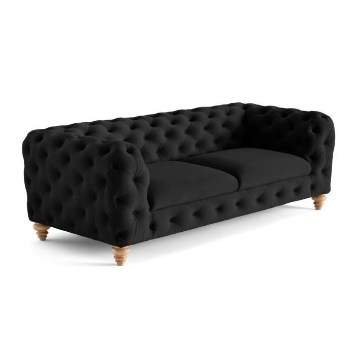 Produit similaire: Canapé 3 places Chesterfield en velours - Walter - Noir - LISA DESIGN - Fixe - Vintage