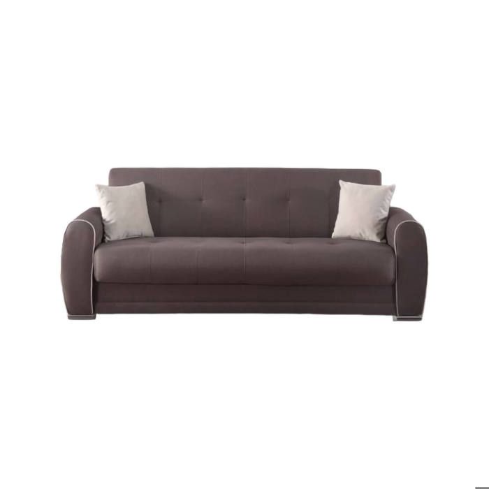 Canapé lit 3 places Dababi - Dmora - En tissu - Gris clair 224x85h87 cm