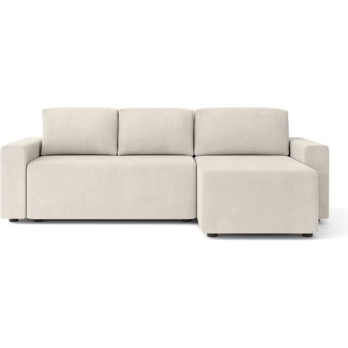 Produit similaire: Canapé d'angle convertible MAX en velours beige 4 places - Réversible - Coffre de rangement - BAÏTA