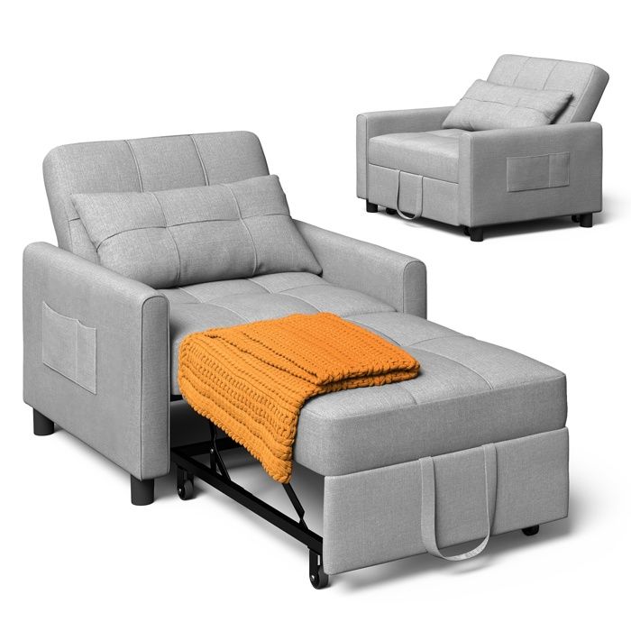 Produit similaire: Fauteuil Convertible Bealife Fauteuil Lit - Canapé 1 Place - Chaise Longue - Coussin - Réglable - Rangement - Roues - Pliante