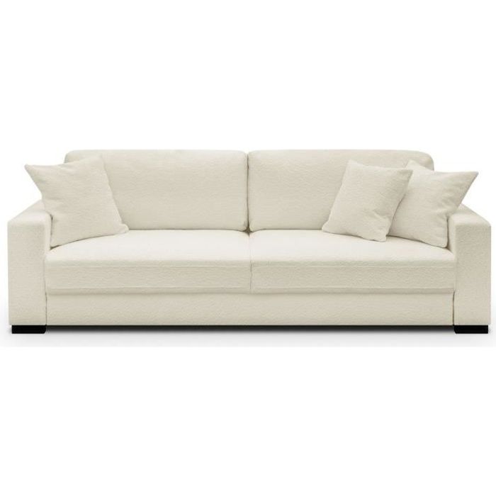 Produit similaire: Canapé convertible 3 places en tissu bouclette écru avec coffre de rangement - Robin
