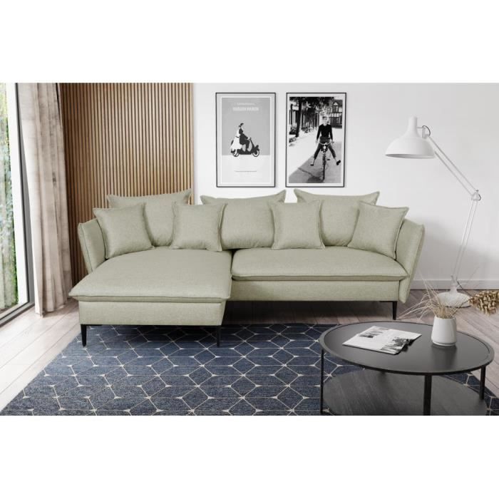 Produit similaire: Canapé d'angle convertible en tissu vert clair LAZARE de PASCAL MORABITO - Angle gauche