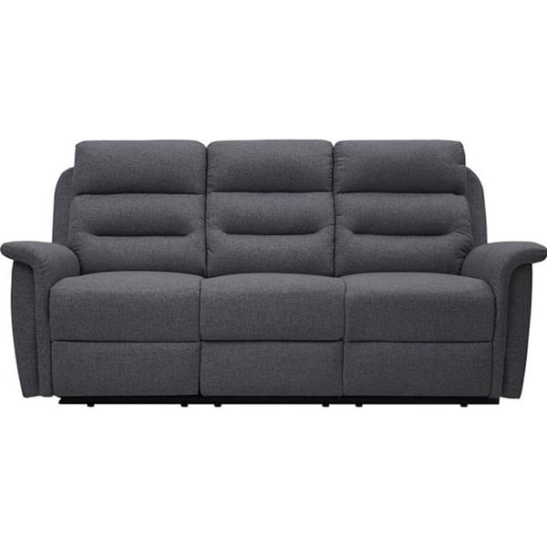 Canapé de Relaxation 3 places en Tissu Gris LÉON - Gris foncé - L191 x 94 x 100cm - LOUNGITUDE