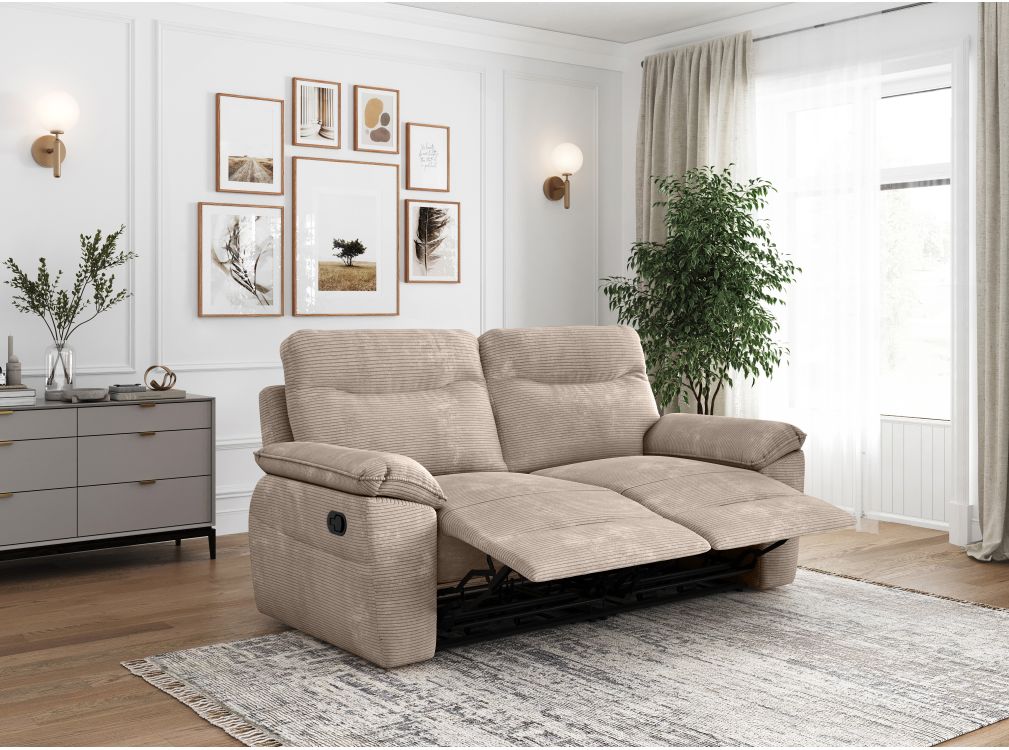 Produit similaire: Canapé de relaxation manuel ROSS 3 places en velours côtelé