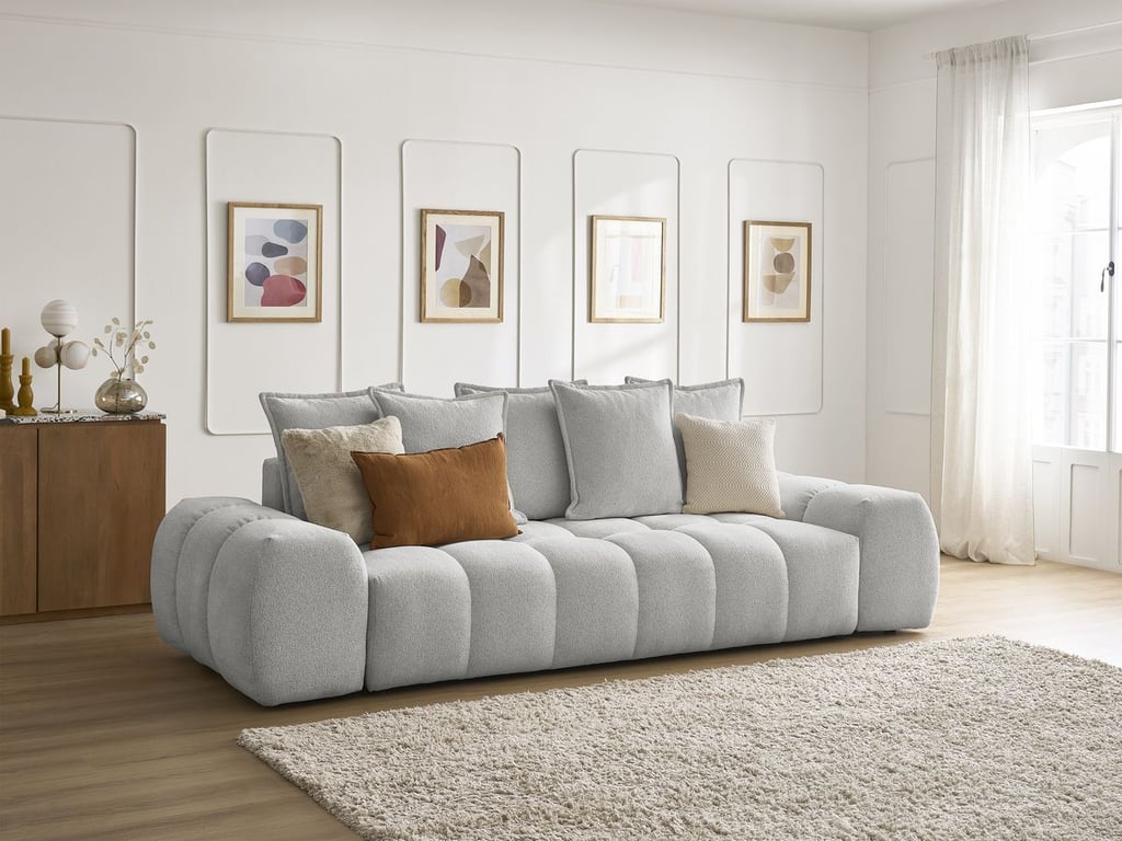 Produit similaire: Canapé droit fixe 3 places EVEREST tissu chiné gris clair BOBOCHIC