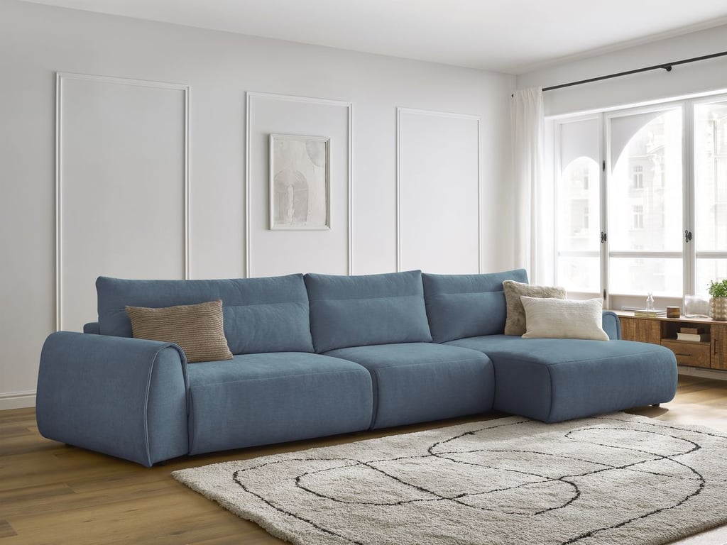 Produit similaire: Canapé grand angle incurvé fixe ADEN bleu clair angle droit BOBOCHIC 4 places