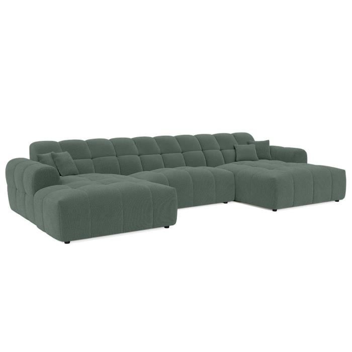 Produit similaire: Ray - canapé panoramique en U 7 places en tissu texturé - Vert sauge