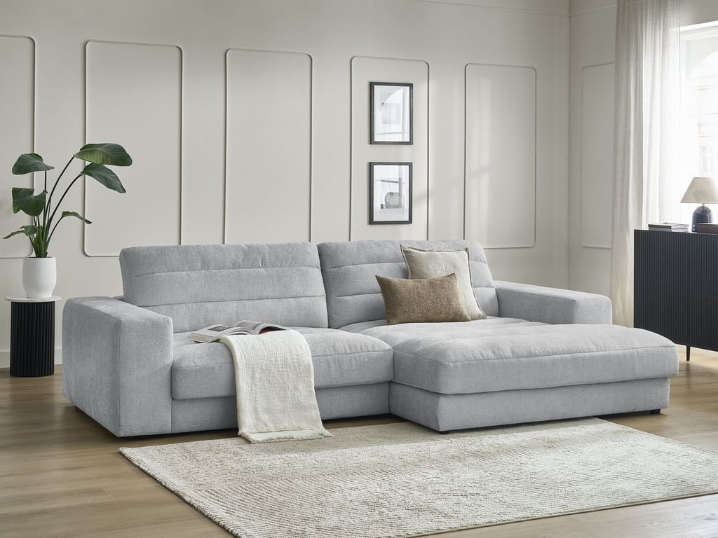 Produit similaire: Canapé d'angle fixe SIERRA tissu texturé gris clair angle droit BOBOCHIC 3 places