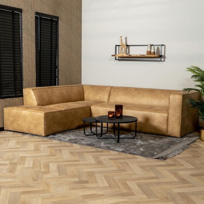 Produit similaire: Canapé d'angle industriel Memphis éco-cuir beige gauche - Livin24 - 266 cm - Avec accoudoirs - 4 places