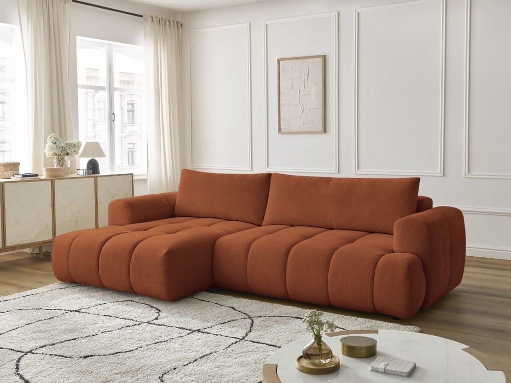 Produit similaire: Canapé d'angle convertible FUJI tissu lisse orange angle gauche BOBOCHIC 3 places